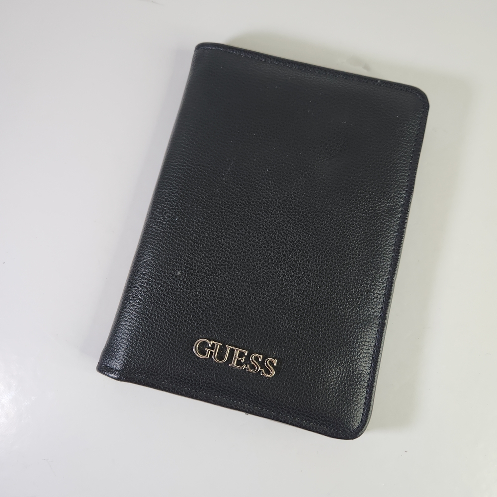 Guess Black Leather Passport Holder. With Pockets - Picture 1 of 7